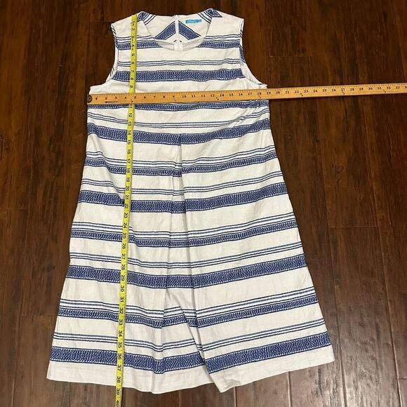 J. MCLAUGHLIN Tracy Mini Dress Striped Blue Sleeveless Shift Cotton - Picture 11 of 11